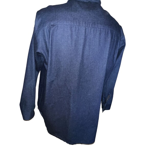 Vintage 80s Liz E. Parker Texas Blue Denim Pleated Front button-down Size Medium - Picture 2 of 10